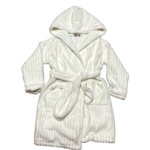 NWT WHITE LONG HOODED ROBE Sz M/L PRETTY ON YOU LONDON LUXERY POCKETS WOMENS